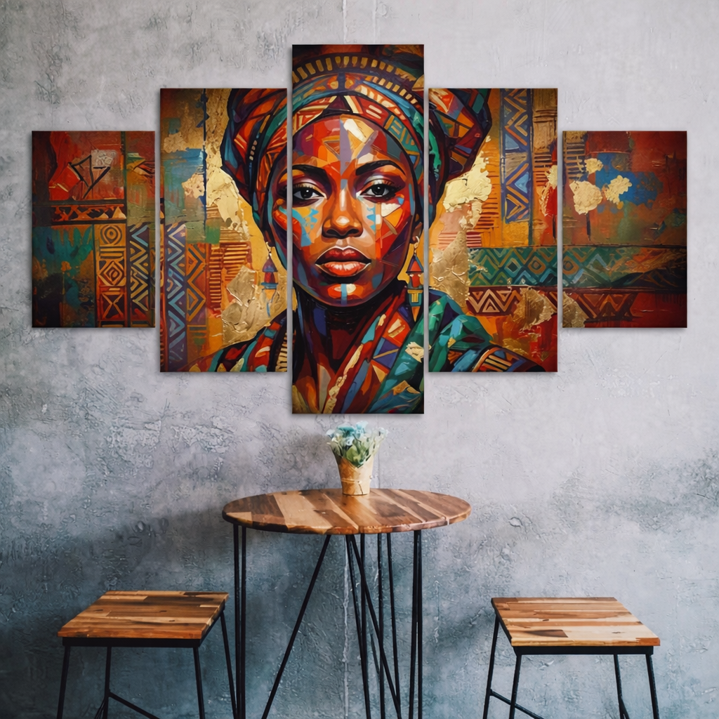 African Portrait Wall Art – Modern Cultural Canvas