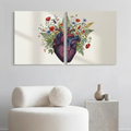 Anatomical Heart Floral Bouquet - Surreal Medical Science Art Canvas Print