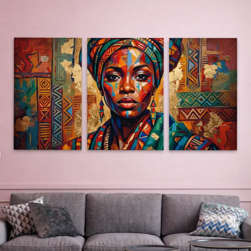 African Portrait Wall Art – Modern Cultural Canvas