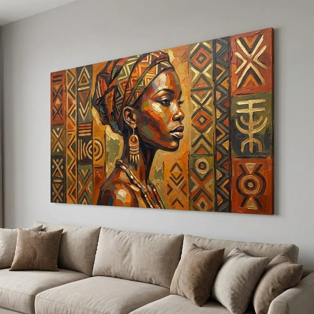 African Canvas Wall Art – Earth Tone Home Decor Hero Printz