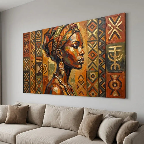 African Canvas Wall Art – Earth Tone Home Decor Hero Printz