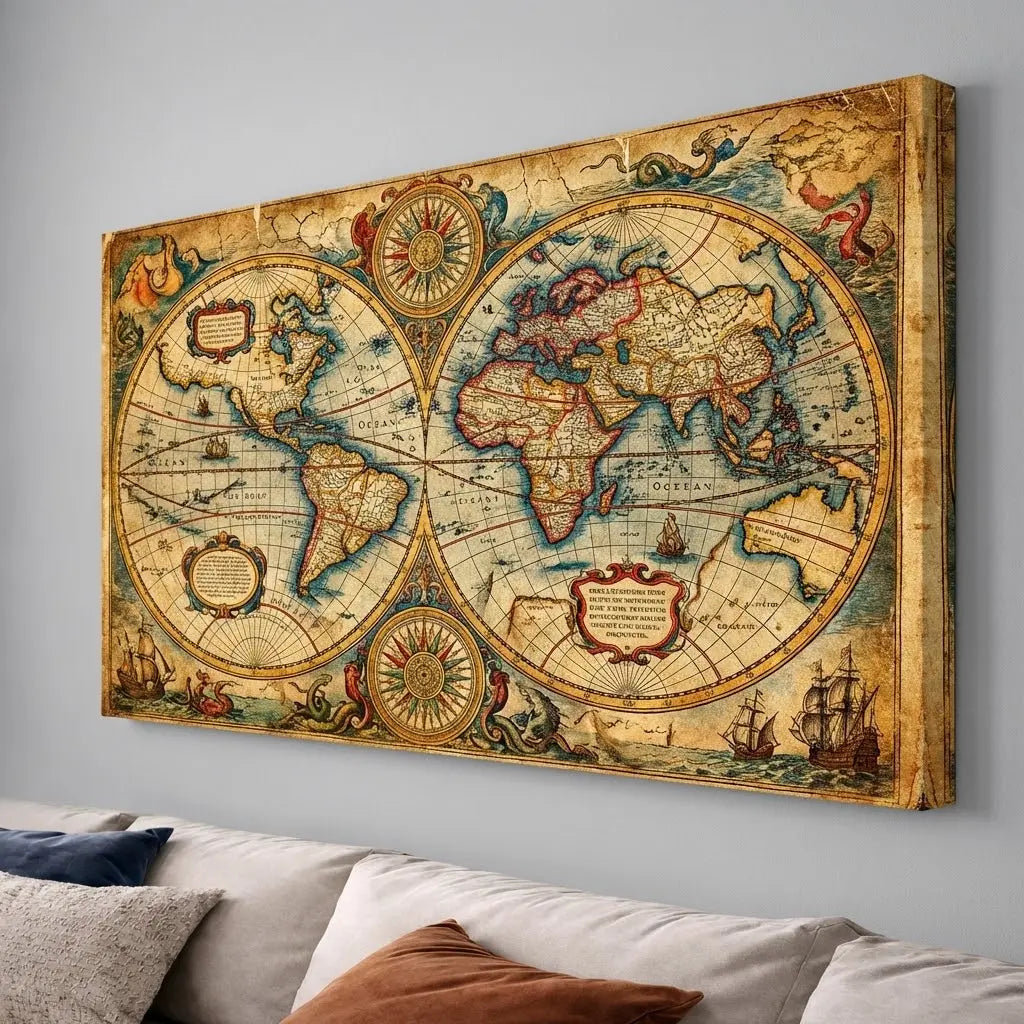 Vintage Wall Art Canvas – Old World Style Hero Printz